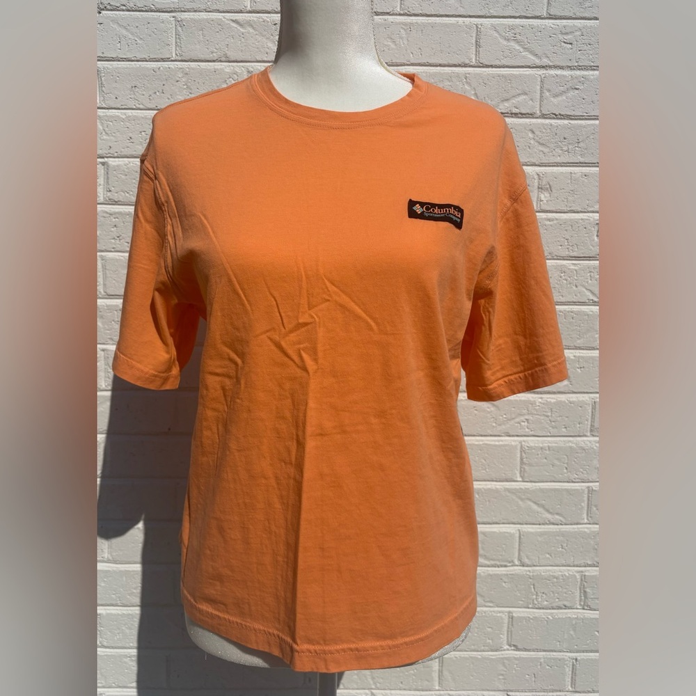 Columbia Short Sleeve Crew Tee in Bright Orange with Chest Logo